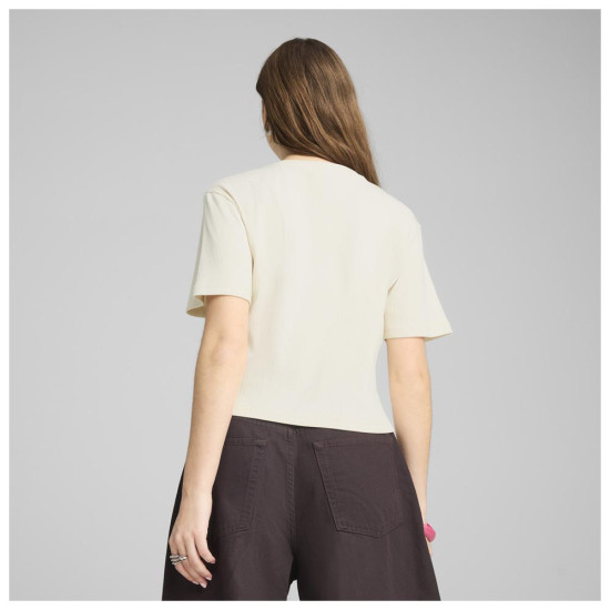 Puma Γυναικεία κοντομάνικη μπλούζα Wardrobe Ess Ribbed Relaxed Tee